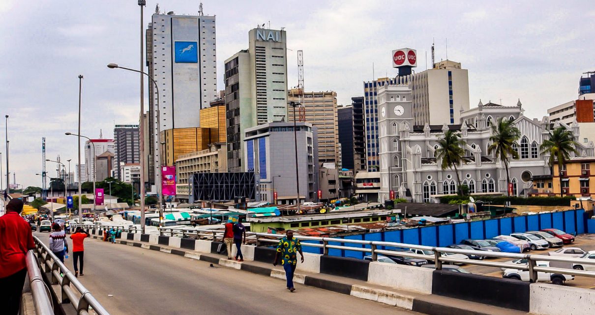 The Marina Stretch in Lagos island has some of the tallest buildings in Nigeria, one of which is the Union Bank building shown in the photo.