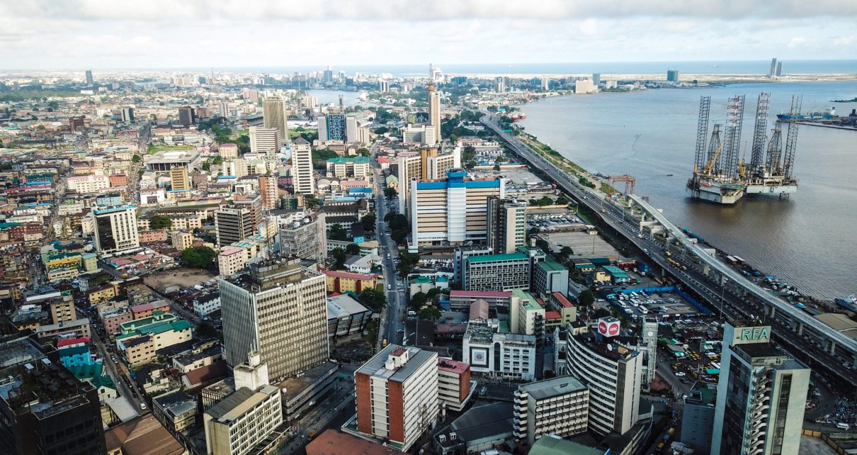Aerial photo of Lagos Island Nigeria